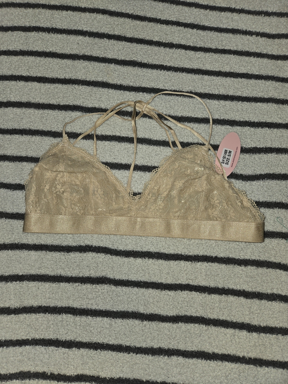 Anemone Lace Bralette in Beige